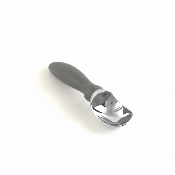 Comfy Grip Gray Metal Ice Cream Scoop - 7 3/4" x 2" x 1 3/4" - 1 count box