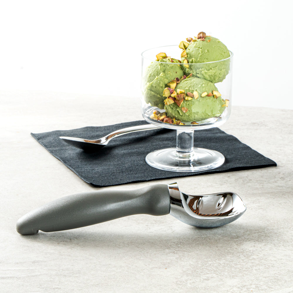 Comfy Grip Gray Metal Ice Cream Scoop - 7 3/4" x 2" x 1 3/4" - 1 count box