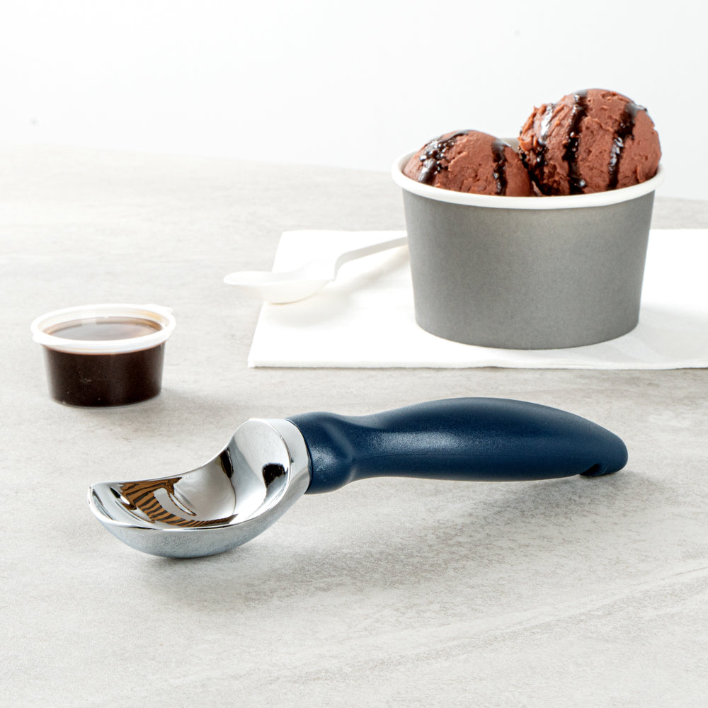 Comfy Grip Navy Blue Metal Ice Cream Scoop - 7 3/4" x 2" x 1 3/4" - 1 count box