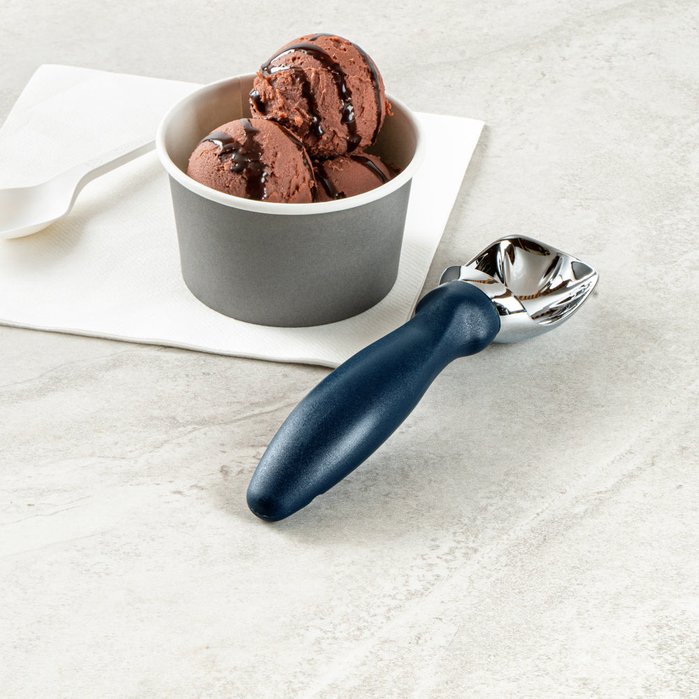 Comfy Grip Navy Blue Metal Ice Cream Scoop - 7 3/4" x 2" x 1 3/4" - 1 count box