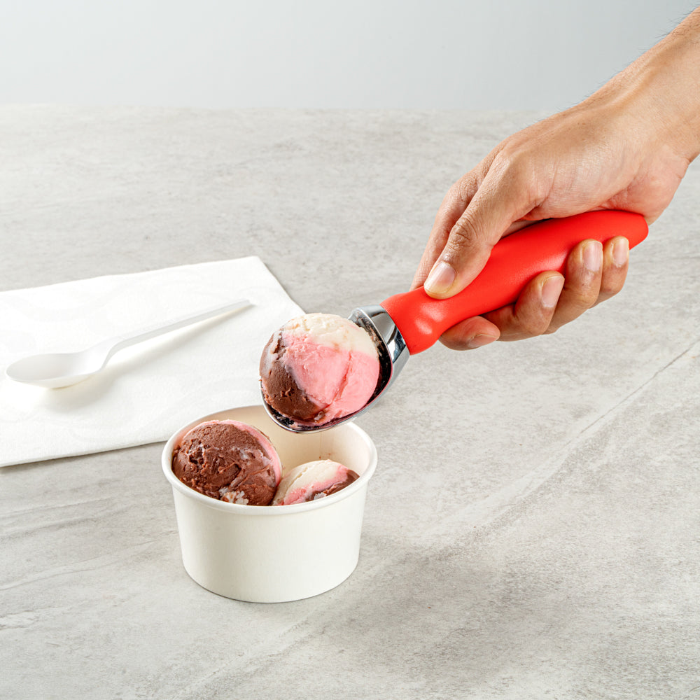 Comfy Grip Red Metal Ice Cream Scoop - 7 3/4" x 2" x 1 3/4" - 1 count box