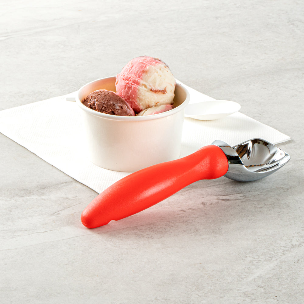 Comfy Grip Red Metal Ice Cream Scoop - 7 3/4" x 2" x 1 3/4" - 1 count box