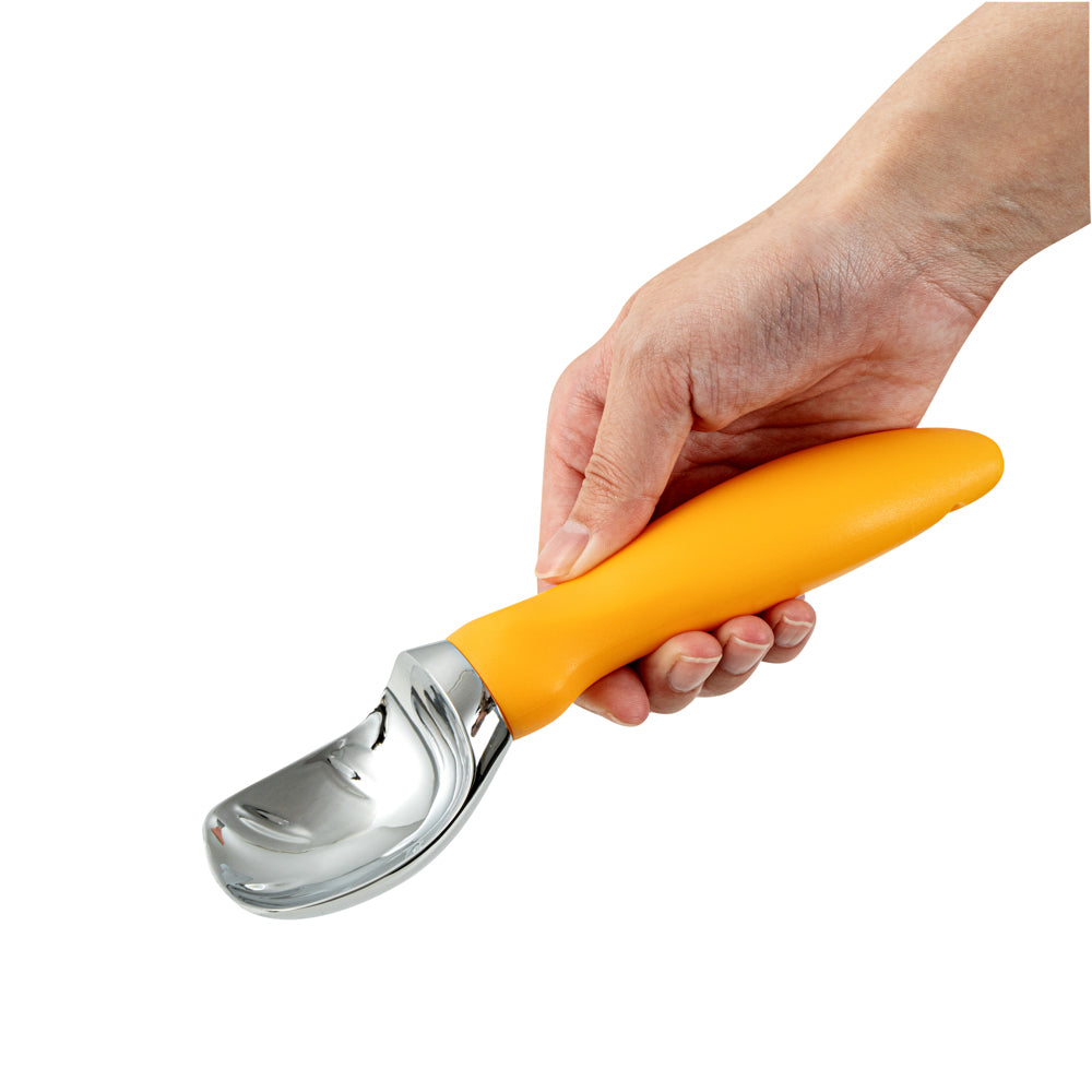 Comfy Grip Tangerine Orange Metal Ice Cream Scoop - 7 3/4" x 2" x 1 3/4" - 1 count box