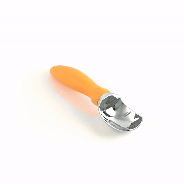 Comfy Grip Tangerine Orange Metal Ice Cream Scoop - 7 3/4" x 2" x 1 3/4" - 1 count box