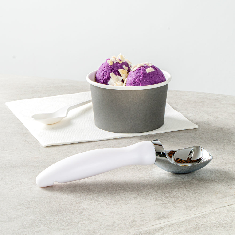 Comfy Grip White Metal Ice Cream Scoop - 7 3/4" x 2" x 1 3/4" - 1 count box