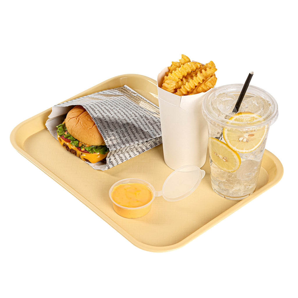 Chef 101 Rectangle Beige Plastic Fast Food Tray - 10" x 14" - 1 count box