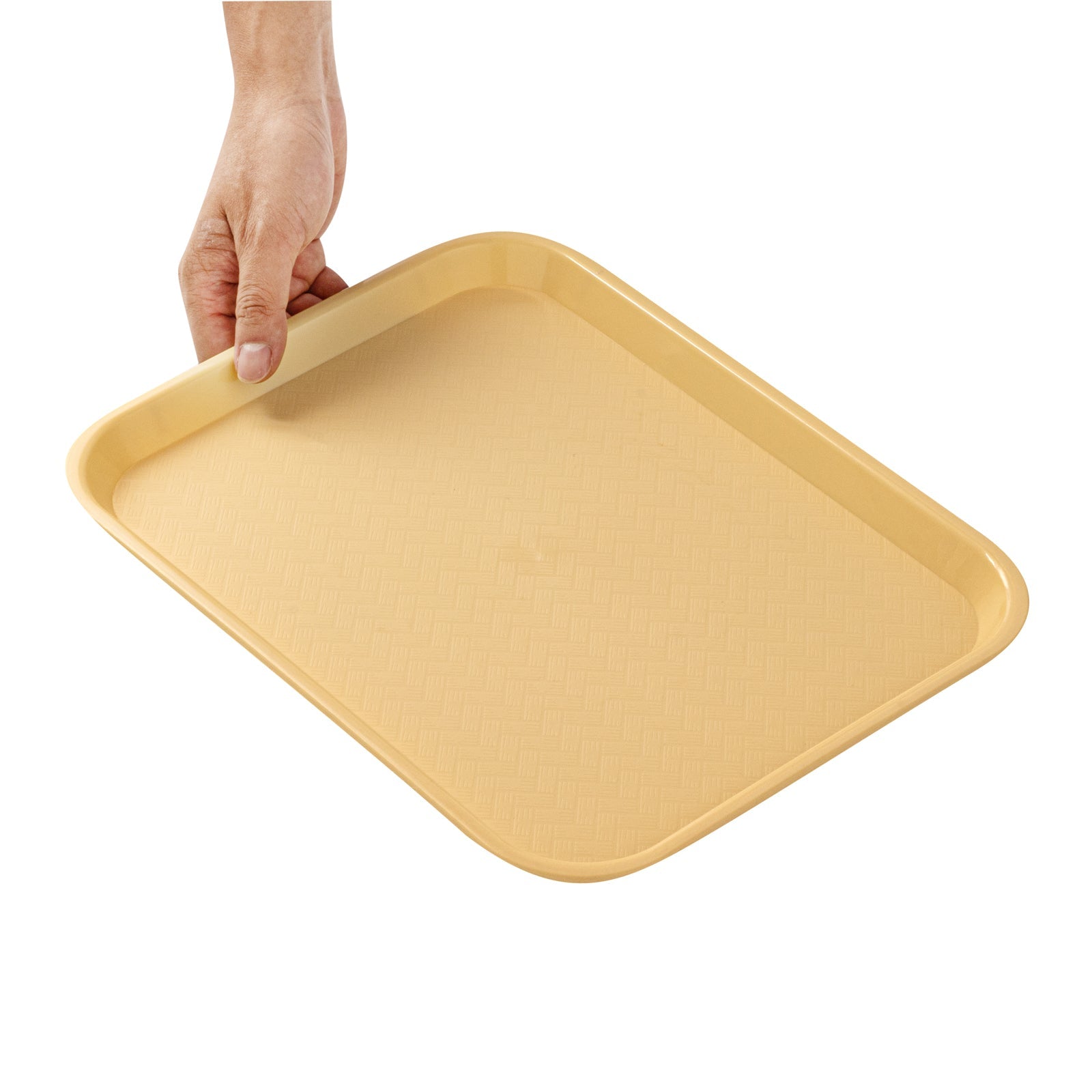 Chef 101 Rectangle Beige Plastic Fast Food Tray - 10" x 14" - 50 count box