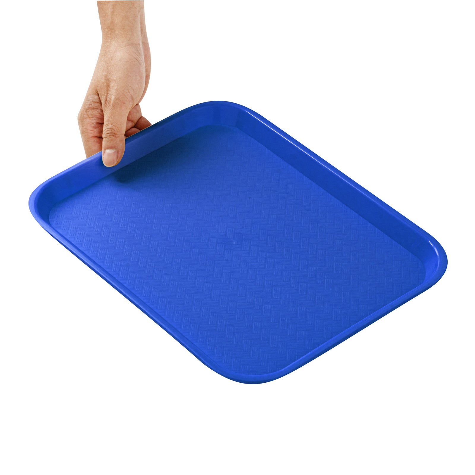 Chef 101 Rectangle Blue Plastic Fast Food Tray - 10" x 14" - 1 count box