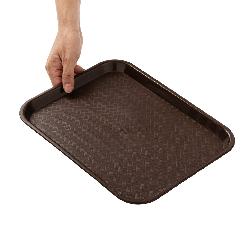 Chef 101 Rectangle Brown Plastic Fast Food Tray - 10" x 14" - 1 count box