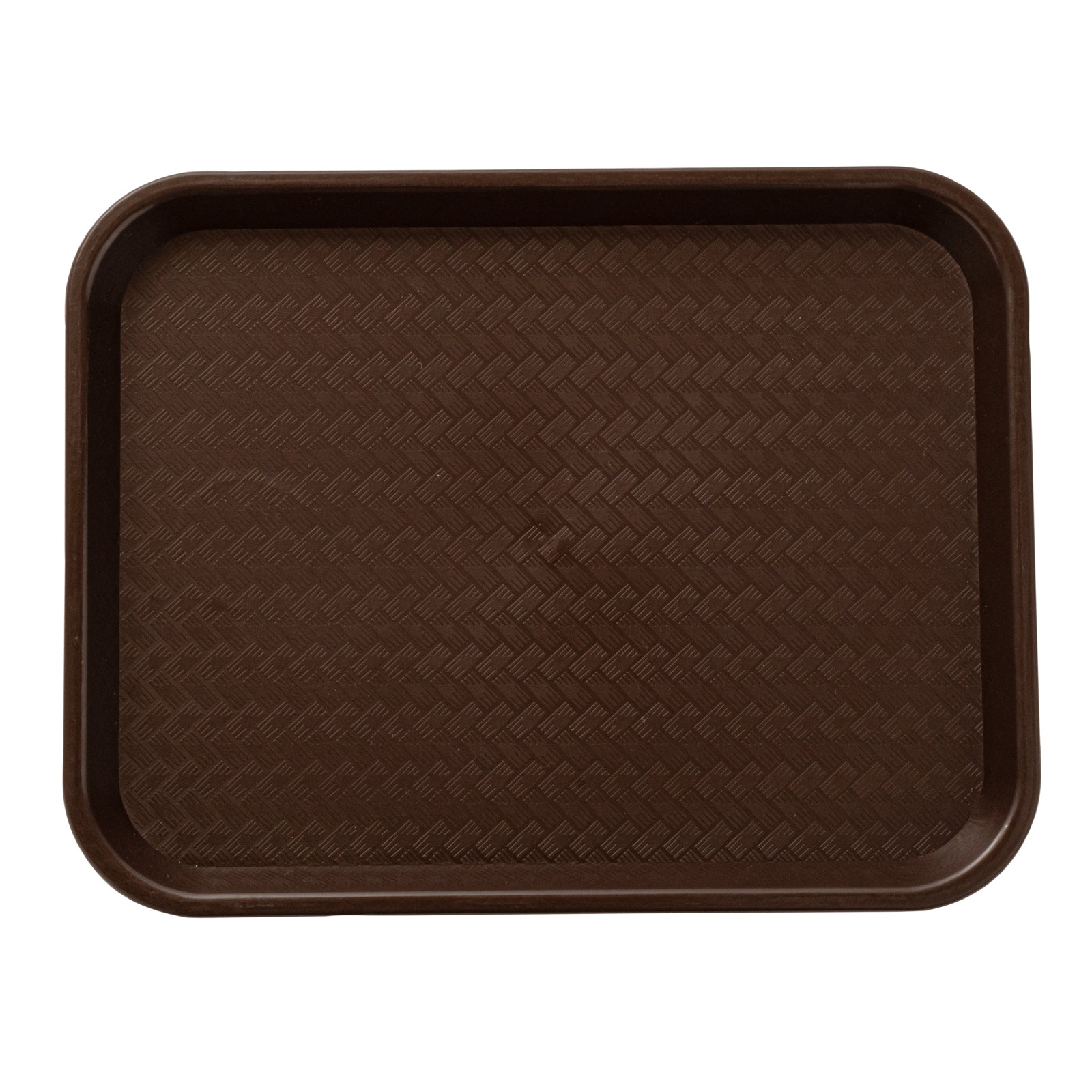 Chef 101 Rectangle Brown Plastic Fast Food Tray - 10" x 14" - 10 count box