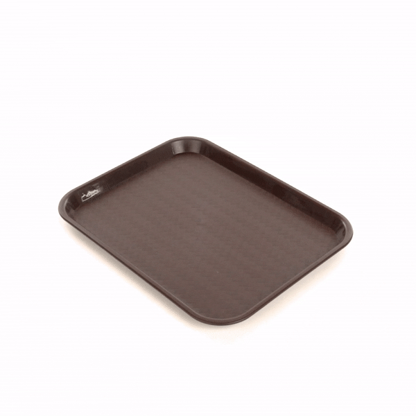 Chef 101 Rectangle Brown Plastic Fast Food Tray - 10" x 14" - 50 count box