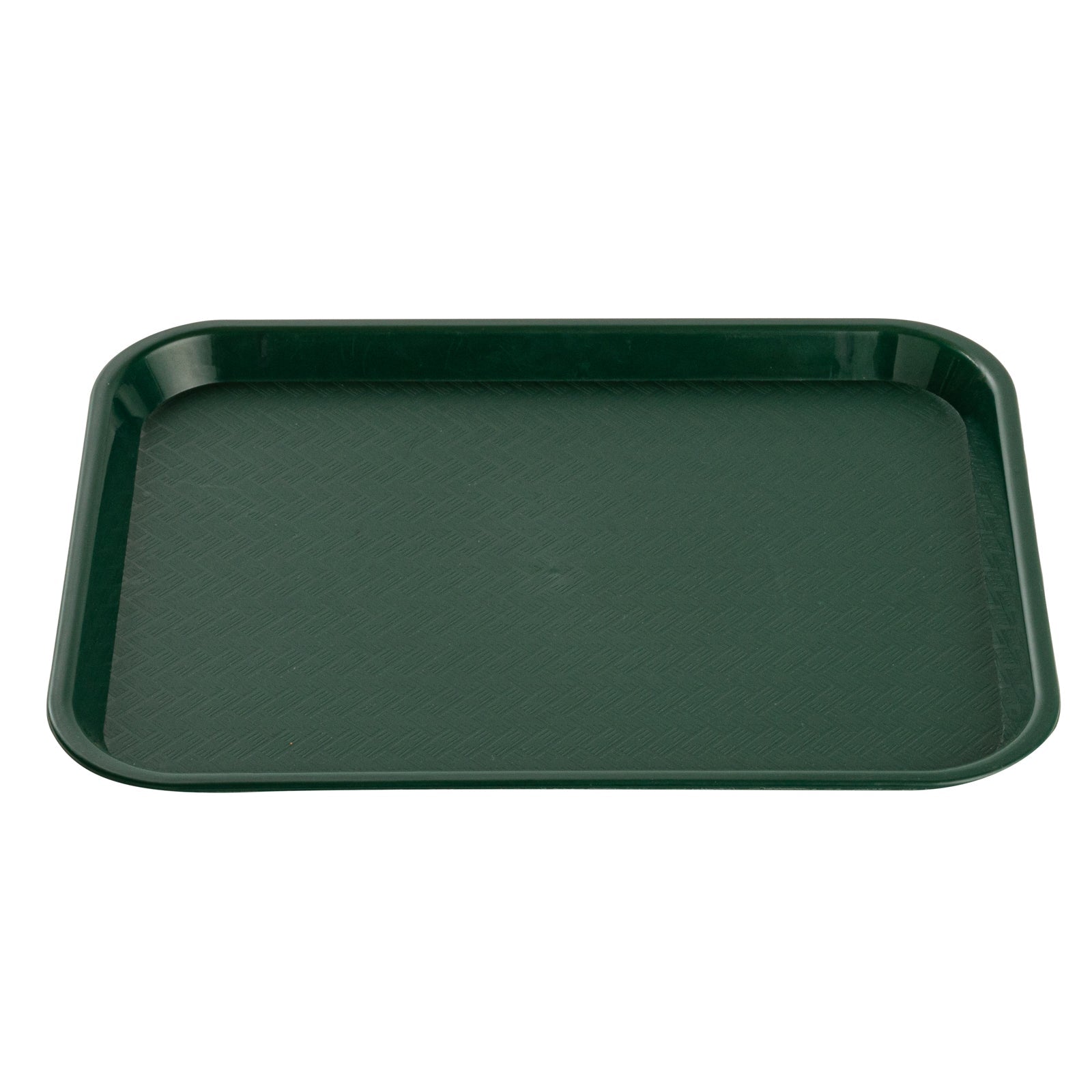 Chef 101 Rectangle Forest Green Plastic Fast Food Tray - 10" x 14" - 1 count box