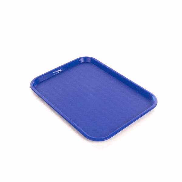 Chef 101 Rectangle Blue Plastic Fast Food Tray - 12" x 16" - 10 count box