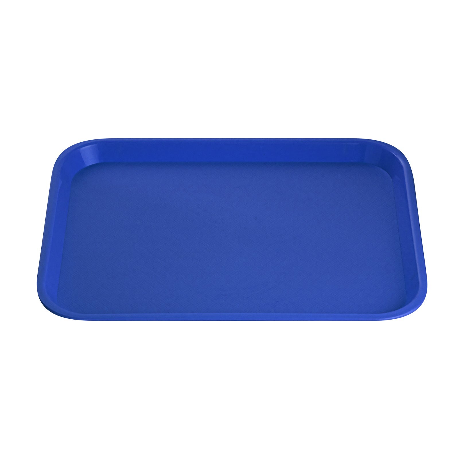 Chef 101 Rectangle Blue Plastic Fast Food Tray - 12" x 16" - 10 count box