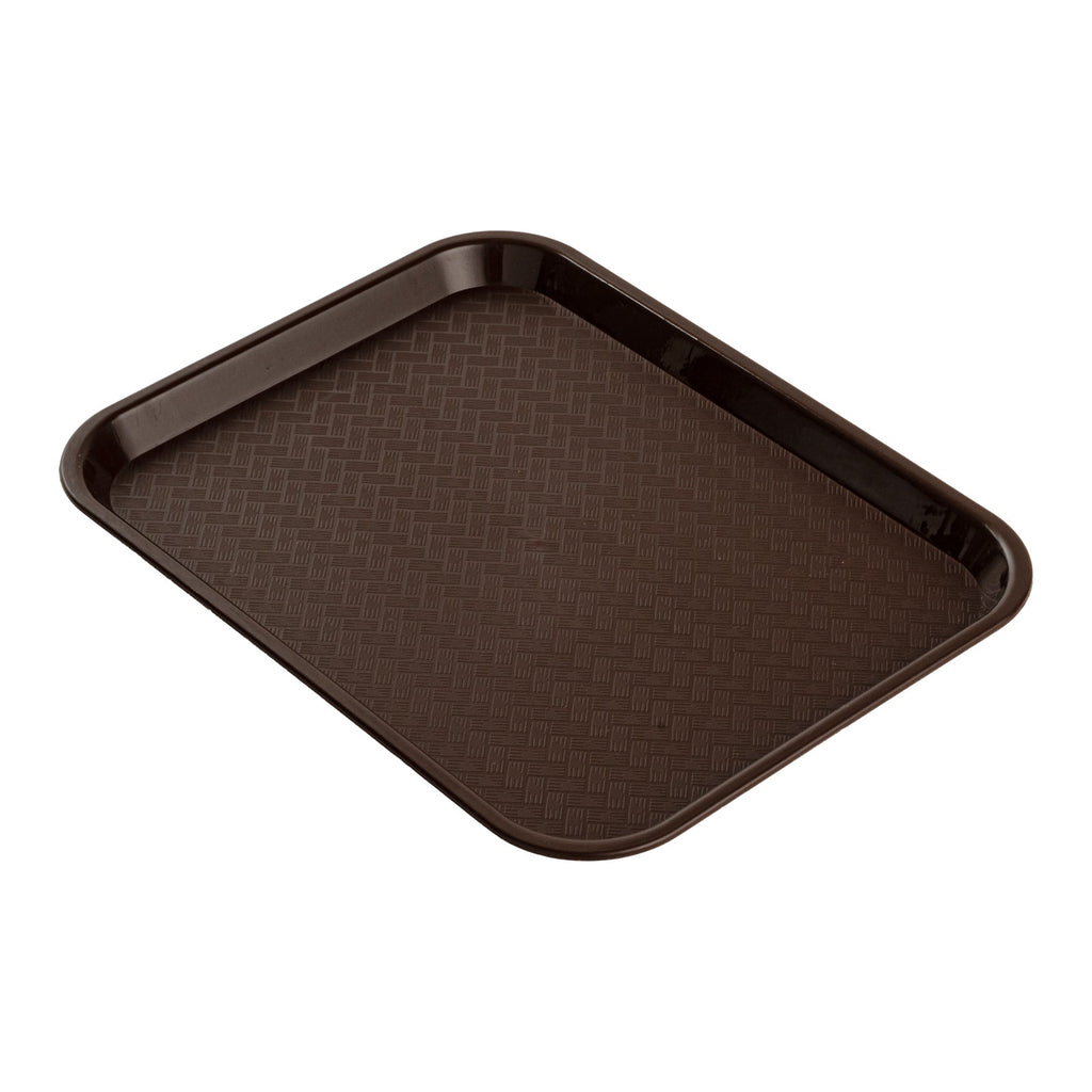 Chef 101 Rectangle Brown Plastic Fast Food Tray - 12" x 16" - 1 count box