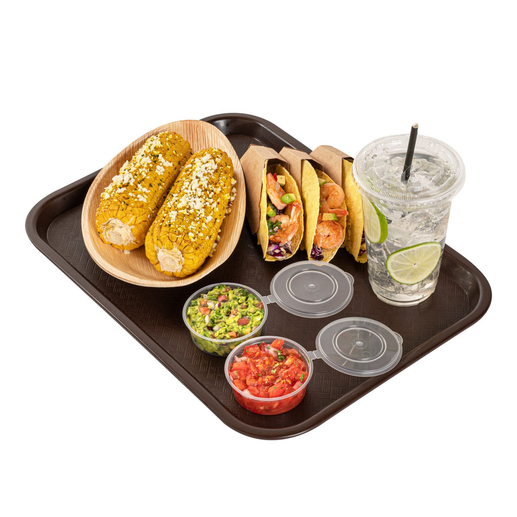 Chef 101 Rectangle Brown Plastic Fast Food Tray - 12" x 16" - 1 count box