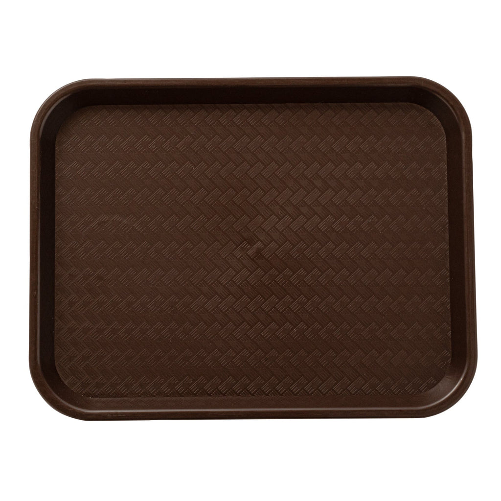 Chef 101 Rectangle Brown Plastic Fast Food Tray - 12" x 16" - 1 count box