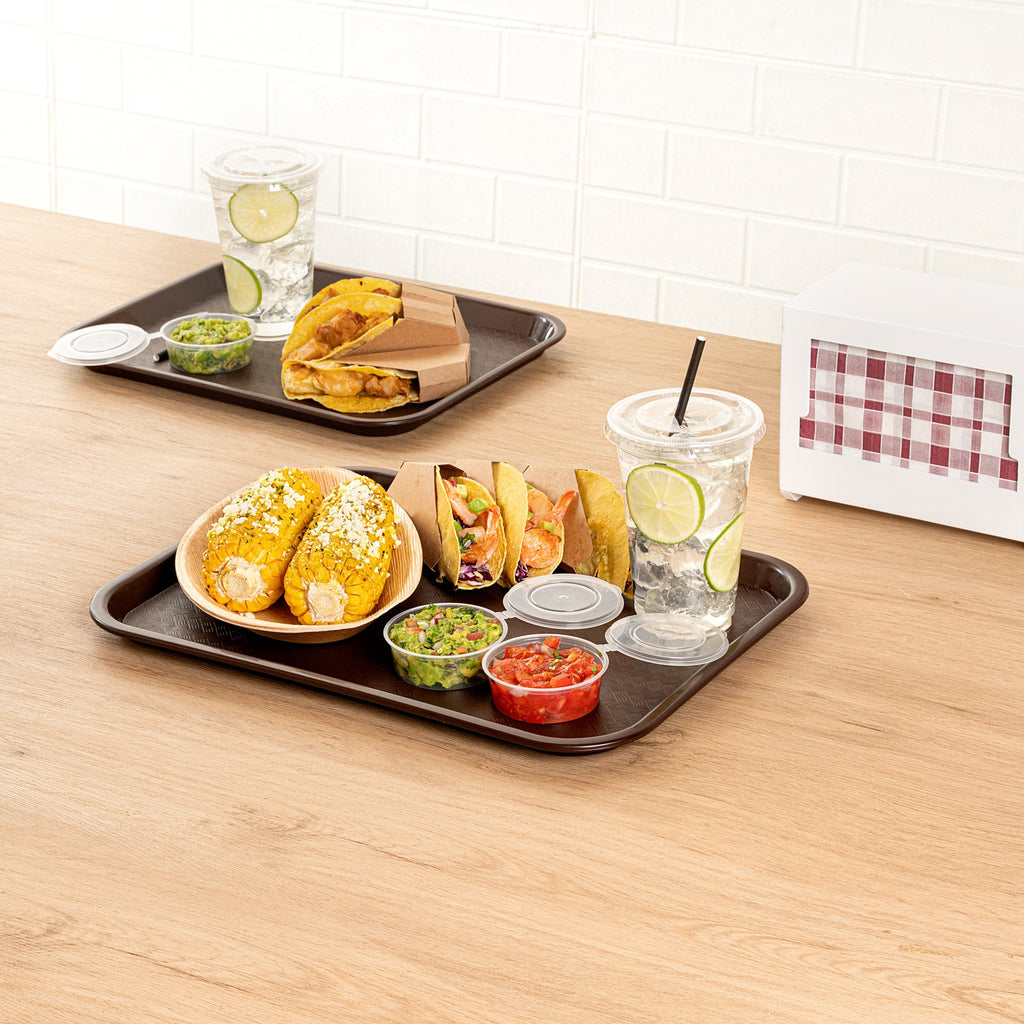 Chef 101 Rectangle Brown Plastic Fast Food Tray - 12" x 16" - 1 count box