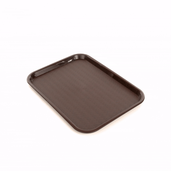 Chef 101 Rectangle Brown Plastic Fast Food Tray - 12" x 16" - 10 count box