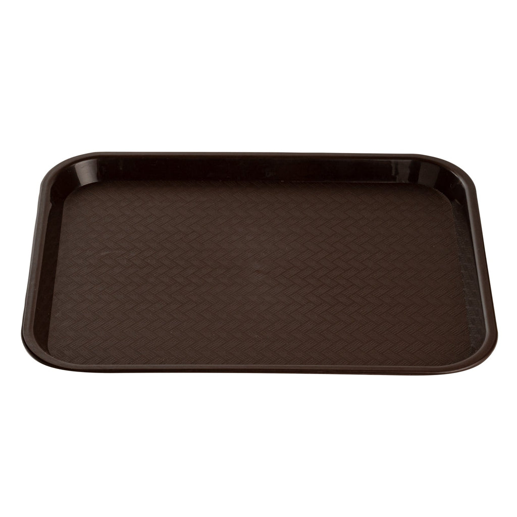 Chef 101 Rectangle Brown Plastic Fast Food Tray - 12" x 16" - 50 count box