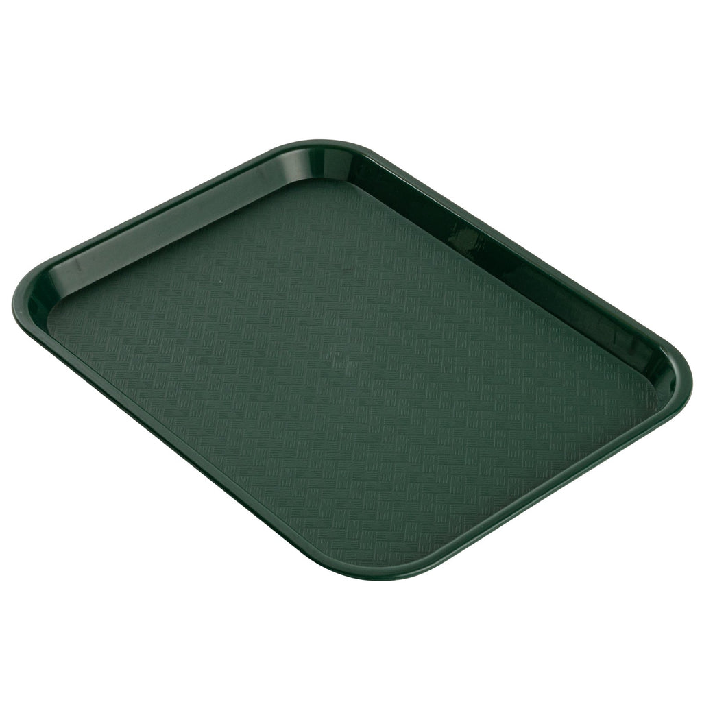 Chef 101 Rectangle Forest Green Plastic Fast Food Tray - 12" x 16" - 50 count box