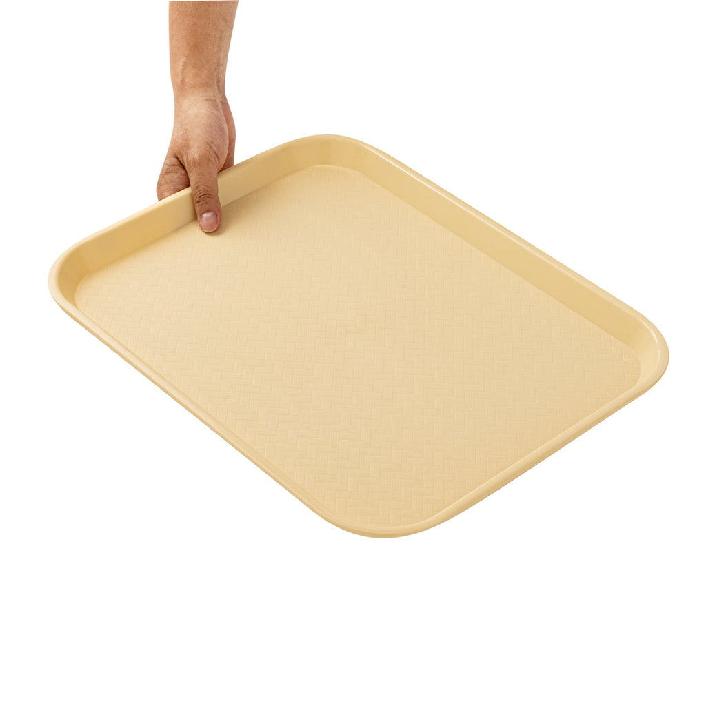 Chef 101 Rectangle Beige Plastic Fast Food Tray - 14" x 18" - 1 count box