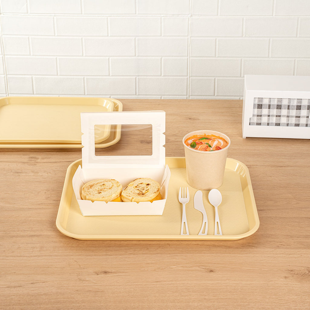 Chef 101 Rectangle Beige Plastic Fast Food Tray - 14" x 18" - 1 count box