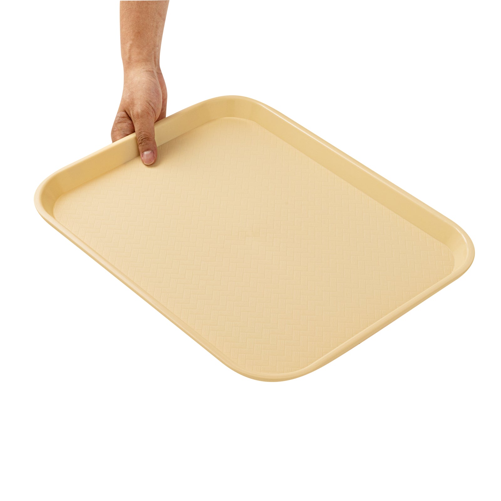 Chef 101 Rectangle Beige Plastic Fast Food Tray - 14" x 18" - 50 count box