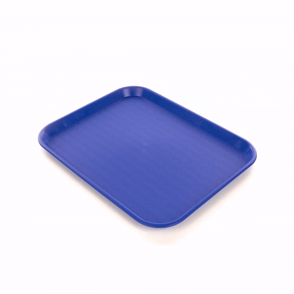 Chef 101 Rectangle Blue Plastic Fast Food Tray - 14" x 18" - 1 count box