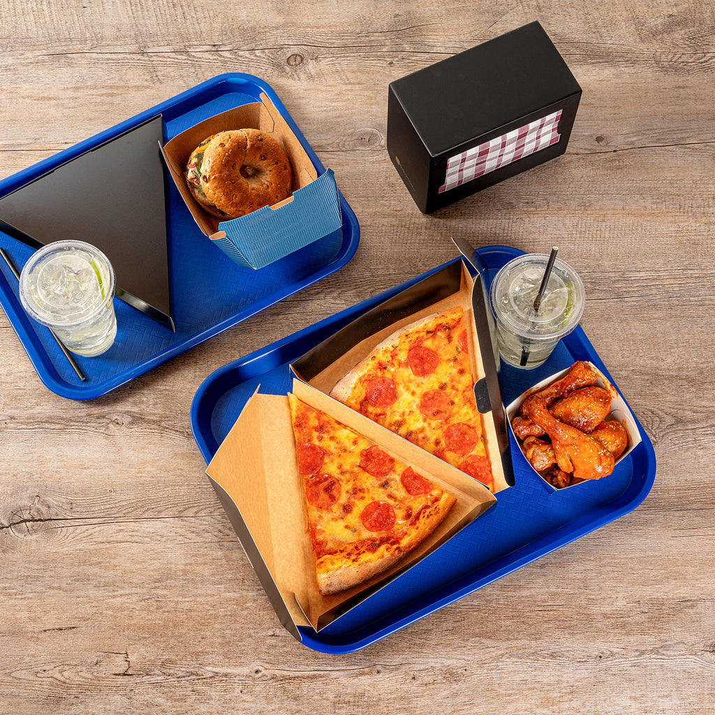 Chef 101 Rectangle Blue Plastic Fast Food Tray - 14" x 18" - 1 count box