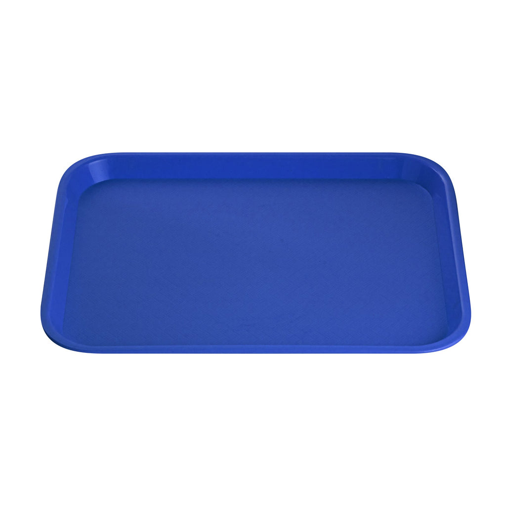 Chef 101 Rectangle Blue Plastic Fast Food Tray - 14" x 18" - 10 count box