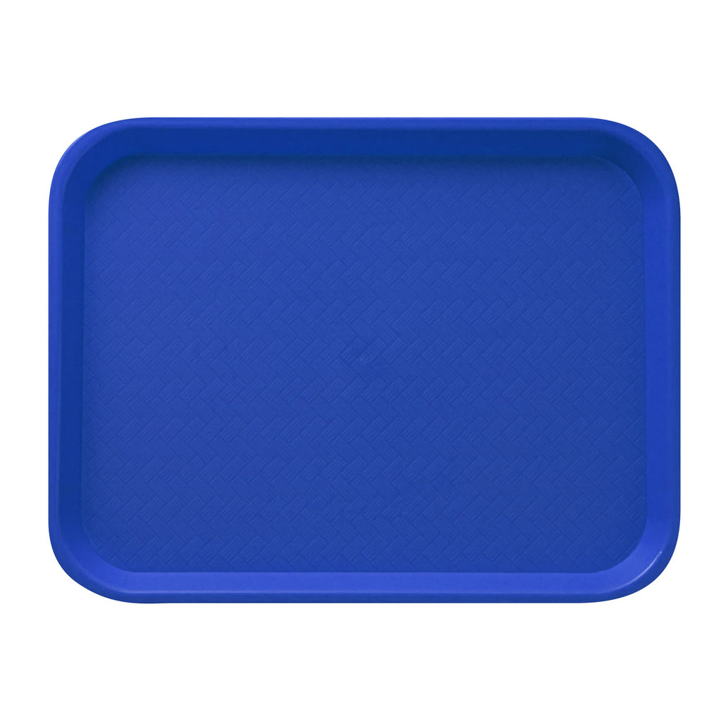 Chef 101 Rectangle Blue Plastic Fast Food Tray - 14" x 18" - 10 count box
