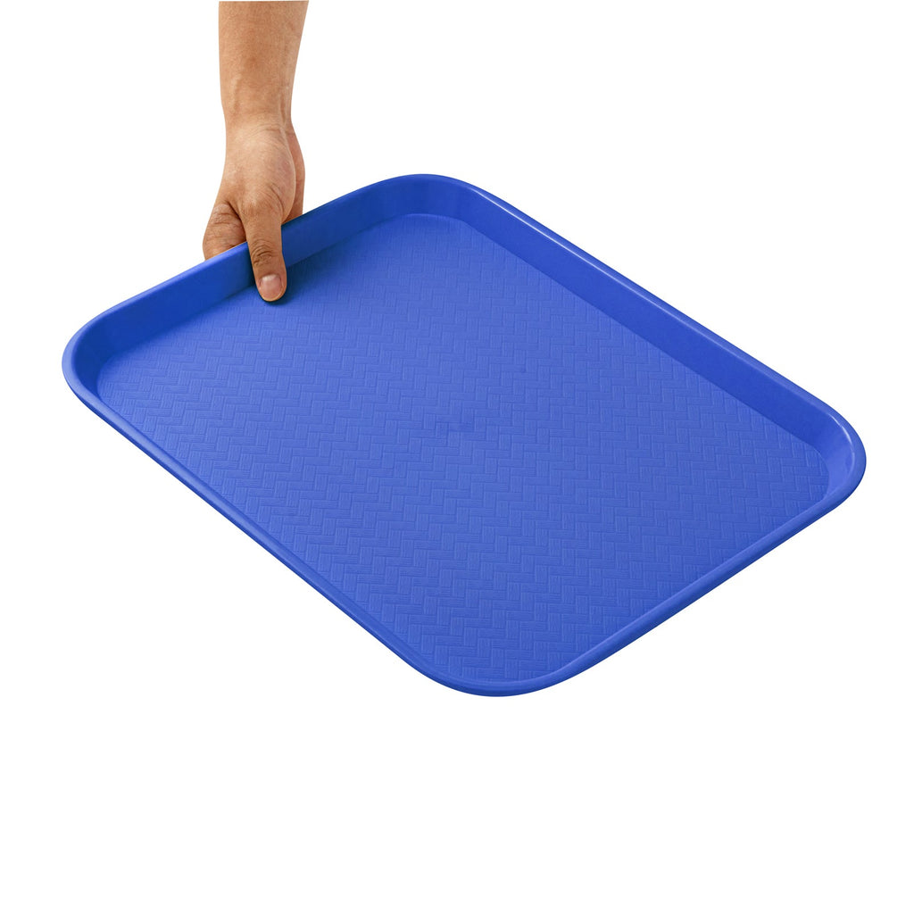 Chef 101 Rectangle Blue Plastic Fast Food Tray - 14" x 18" - 50 count box
