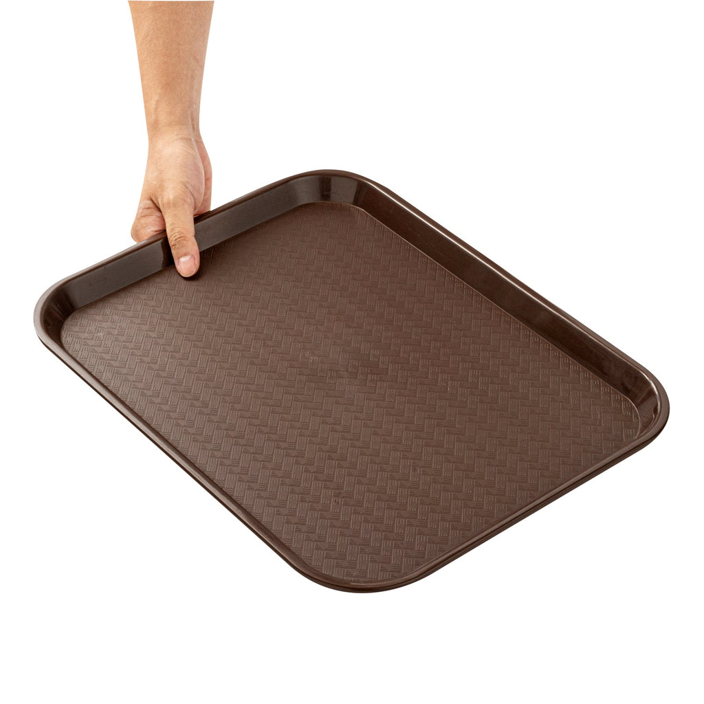 Chef 101 Rectangle Brown Plastic Fast Food Tray - 14" x 18" - 1 count box