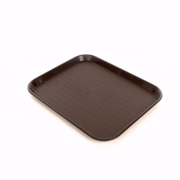 Chef 101 Rectangle Brown Plastic Fast Food Tray - 14" x 18" - 1 count box