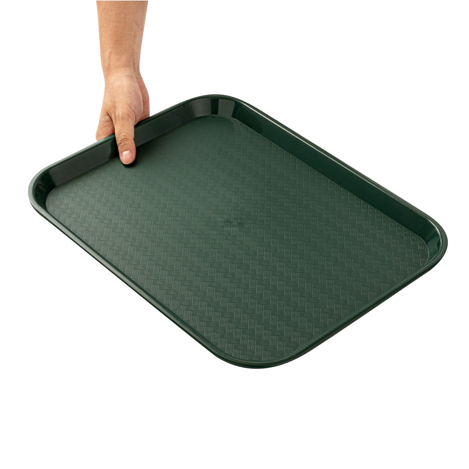 Chef 101 Rectangle Forest Green Plastic Fast Food Tray - 14" x 18" - 50 count box
