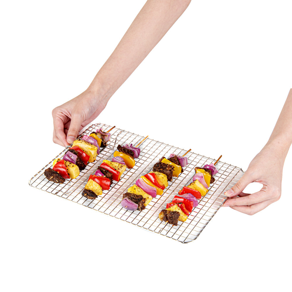 Met Lux Stainless Steel Footed Wire Cooling Rack - For Quarter Size Sheet Pan - 8 1/2" x 12" - 1 count box
