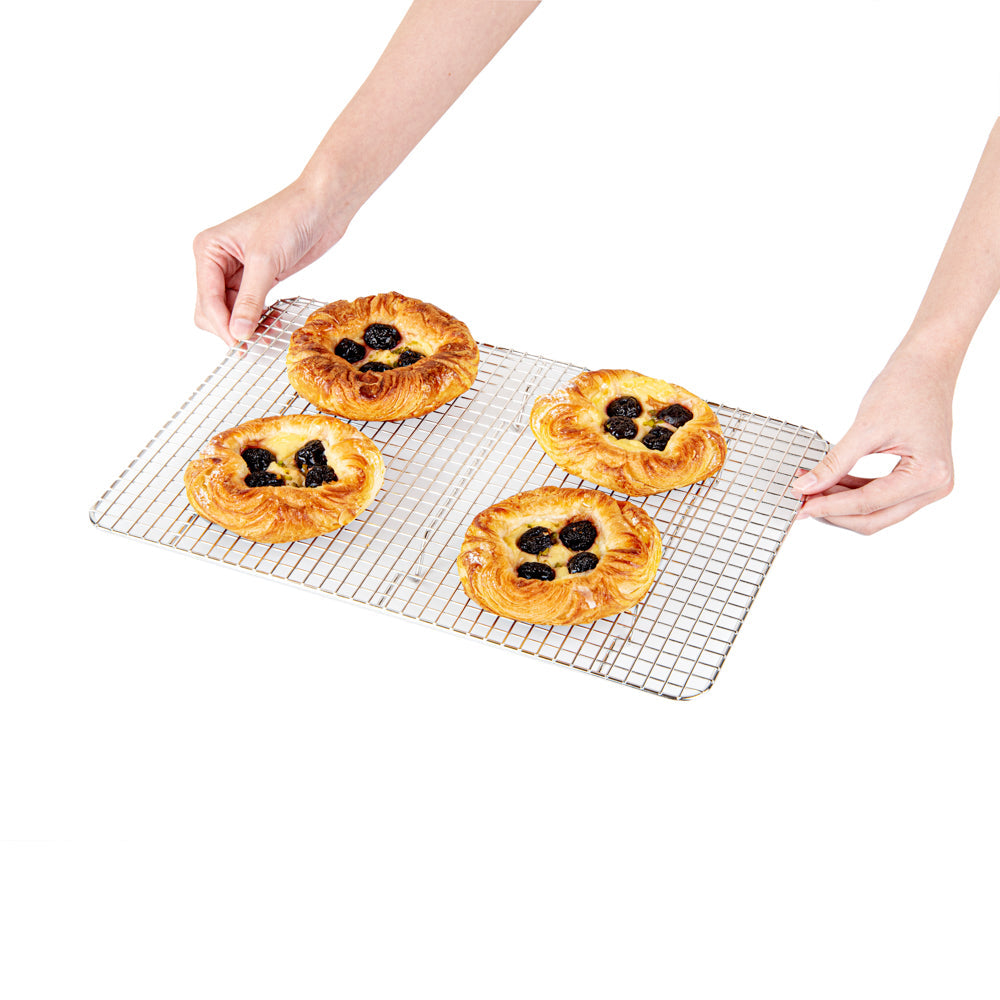 Met Lux Stainless Steel Footed Wire Cooling Rack - For Jelly Roll Pan - 9 3/4" x 14 3/4" - 1 count box