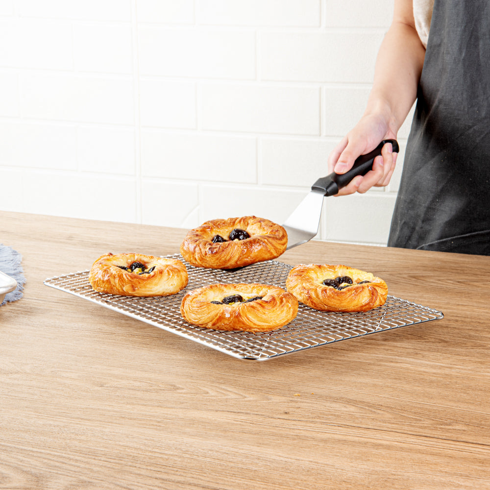 Met Lux Stainless Steel Footed Wire Cooling Rack - For Jelly Roll Pan - 9 3/4" x 14 3/4" - 1 count box