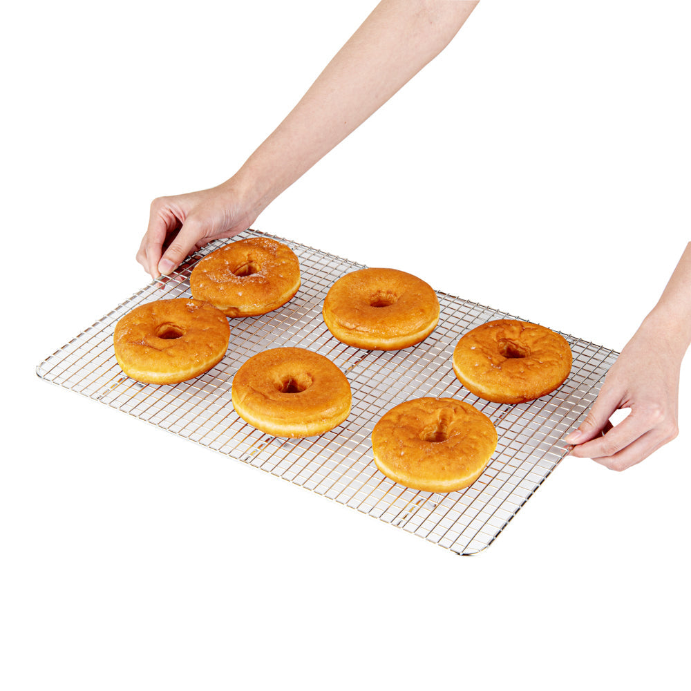 Met Lux Stainless Steel Footed Wire Cooling Rack - For Half Size Sheet Pan - 11 3/4 x 17" - 1 count box