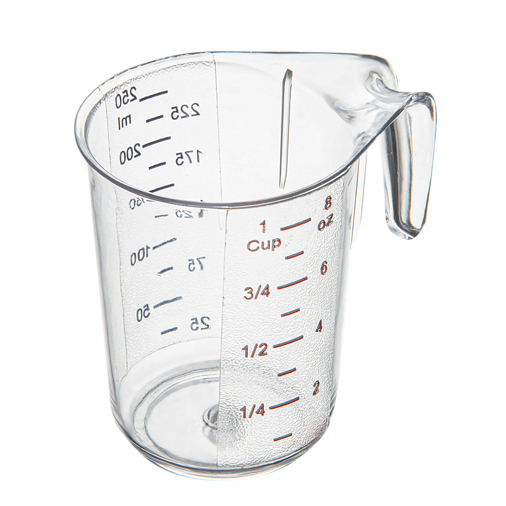 Chef 101 1-cup Clear Plastic Measuring Cup - 3 3/4" x 3" x 3 3/4" - 1 count box