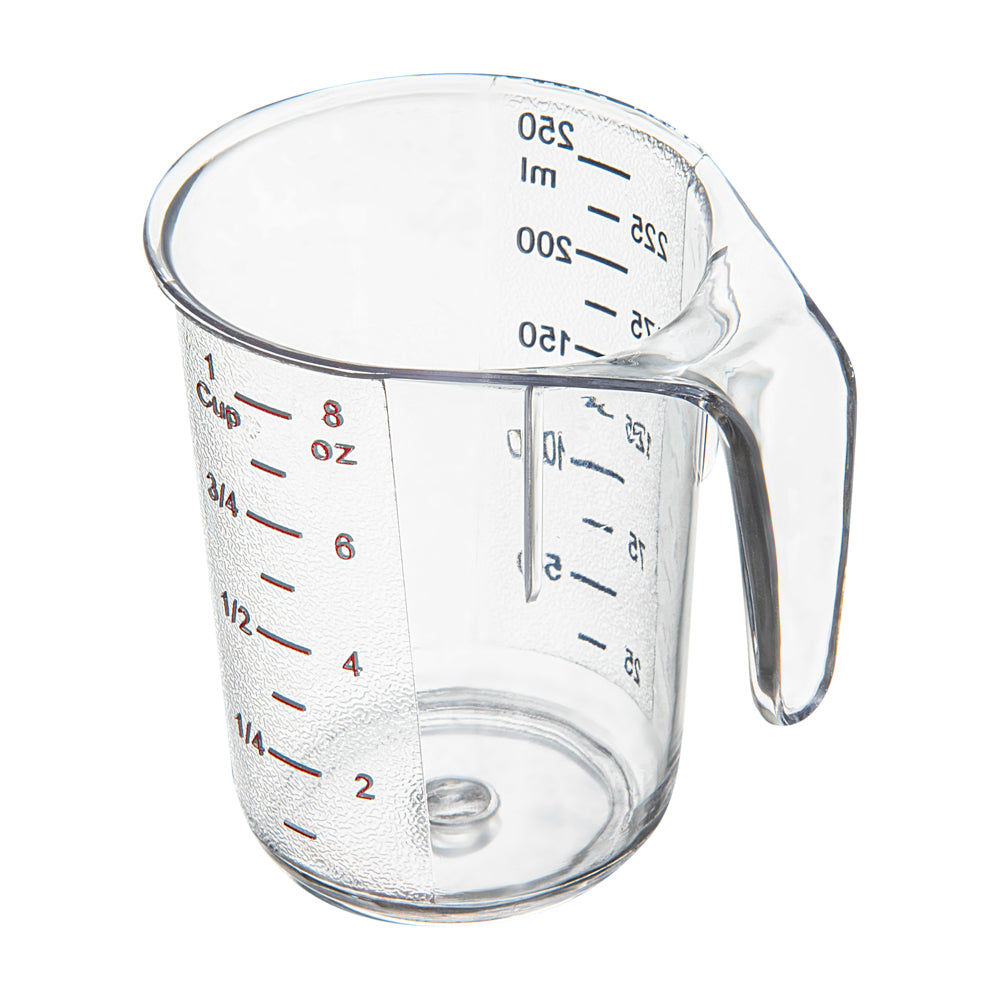 Chef 101 1-cup Clear Plastic Measuring Cup - 3 3/4" x 3" x 3 3/4" - 1 count box