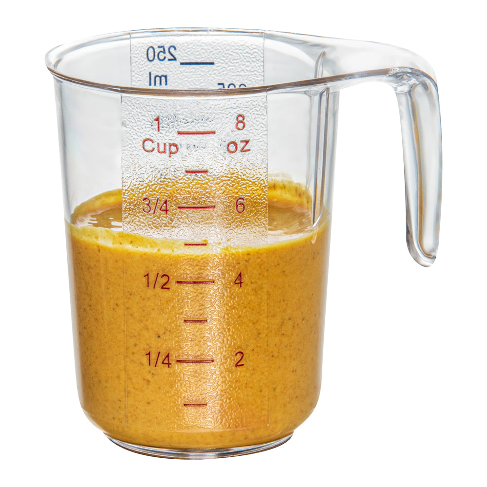 Chef 101 1-cup Clear Plastic Measuring Cup - 3 3/4" x 3" x 3 3/4" - 10 count box