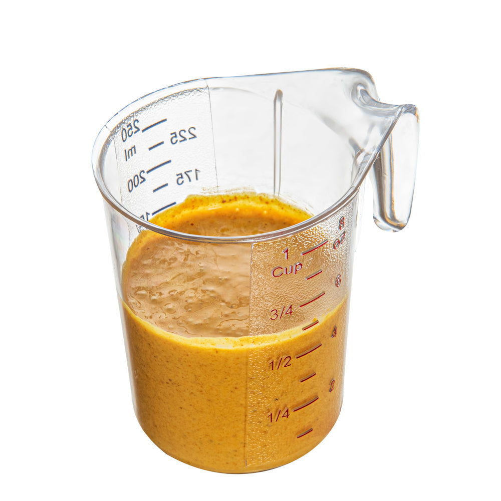 Chef 101 1-cup Clear Plastic Measuring Cup - 3 3/4" x 3" x 3 3/4" - 10 count box
