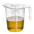 Chef 101 1 qt (4 cups) Clear Plastic Measuring Cup - 6 1/2" x 4 3/4" x 6" - 1 count box
