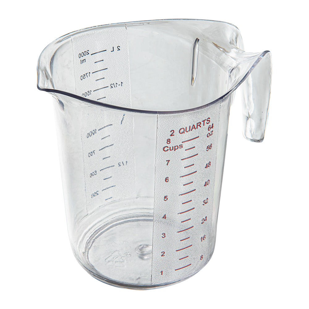 Chef 101 2 qt (8 cups) Clear Plastic Measuring Cup - 7 3/4" x 6" x 7 1/2" - 1 count box