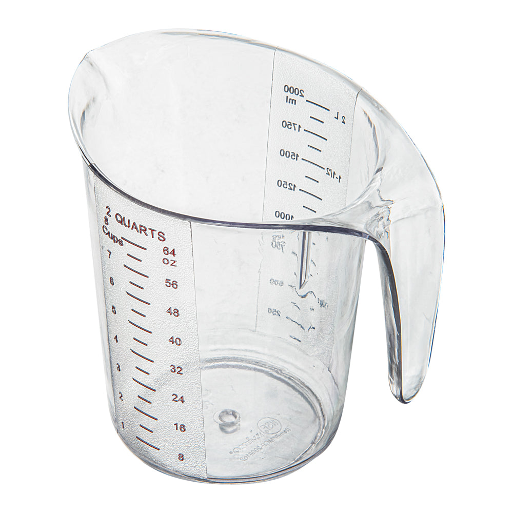 Chef 101 2 qt (8 cups) Clear Plastic Measuring Cup - 7 3/4" x 6" x 7 1/2" - 10 count box
