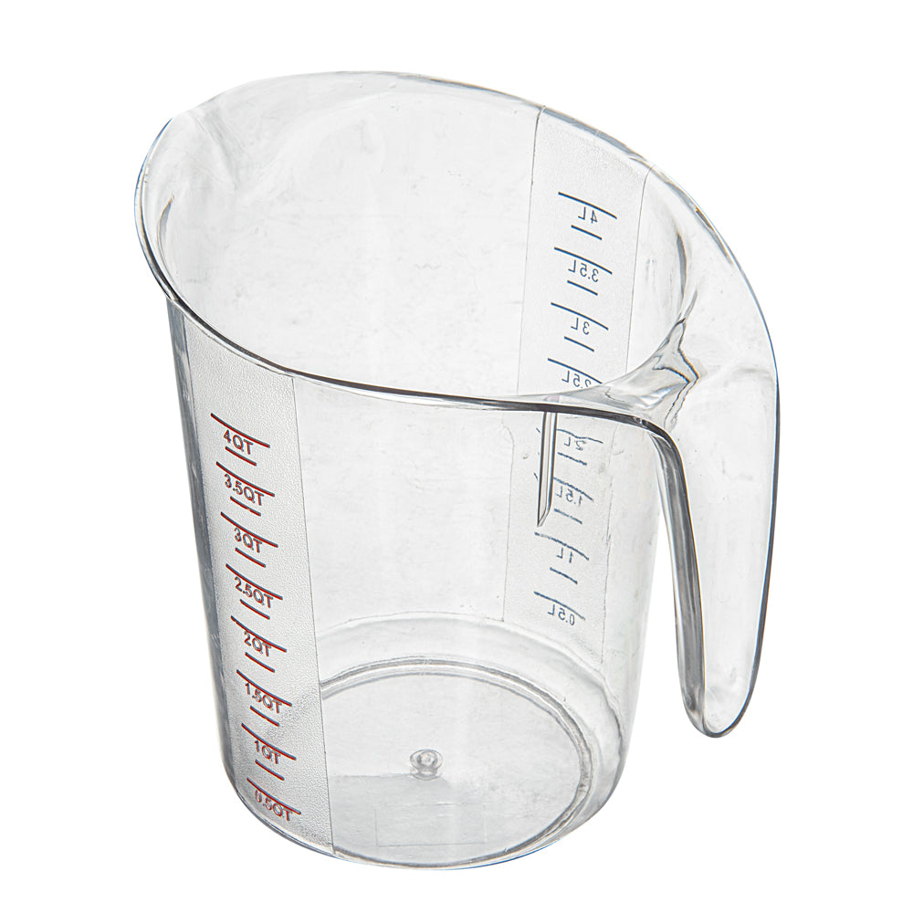 Chef 101 4 qt (16 cups) Clear Plastic Measuring Cup - 9 1/2" x 7 1/4" x 9 1/2" - 10 count box