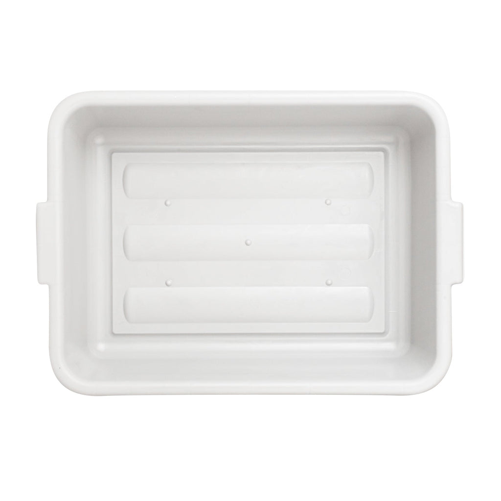 RW Clean White Plastic Bus Tub - Easy Grip - 20" x 15" x 5" - 10 count box