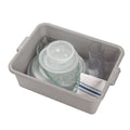 RW Clean Gray Plastic Bus Tub - Deep, Easy Grip - 20" x 15" x 7" - 1 count box
